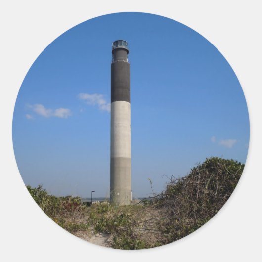 Oak Island Lighthouse, North Carolina Ronde Sticker (Voorkant)