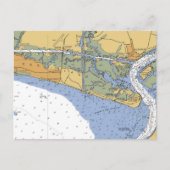 Oak Island, NC Nautical Chart Briefkaart (Voorkant)