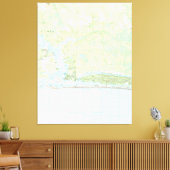 Oak Island North Carolina Map (1990) Canvas Afdruk (Insitu (Woonkamer))