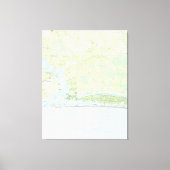 Oak Island North Carolina Map (1990) Canvas Afdruk (Voorkant)