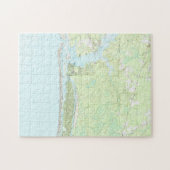 Oak Island North Carolina Map (1990) Legpuzzel (Horizontaal)