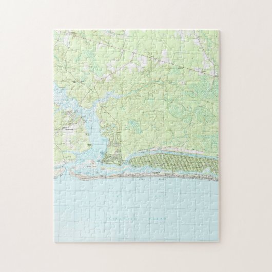 Oak Island North Carolina Map (1990) Legpuzzel (Verticaal)