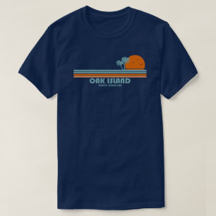 Oak Island North Carolina Sun Palm Trees T-shirt