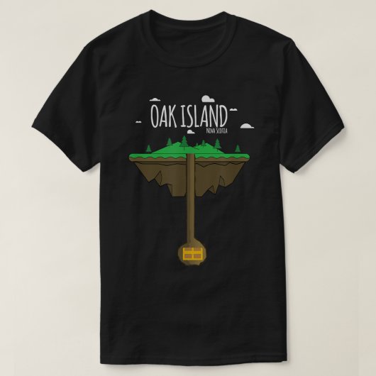 Oak Island NS Cartoon Map Cursed Treasure T-Shirt  (Design voorkant)