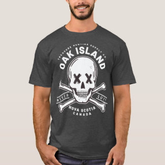 Oak Island Skull Stop nooit met Templar Treasure T-shirt