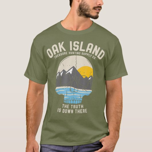 Oak Island  Skull Templar Treasure Gift T-shirt (Voorkant)