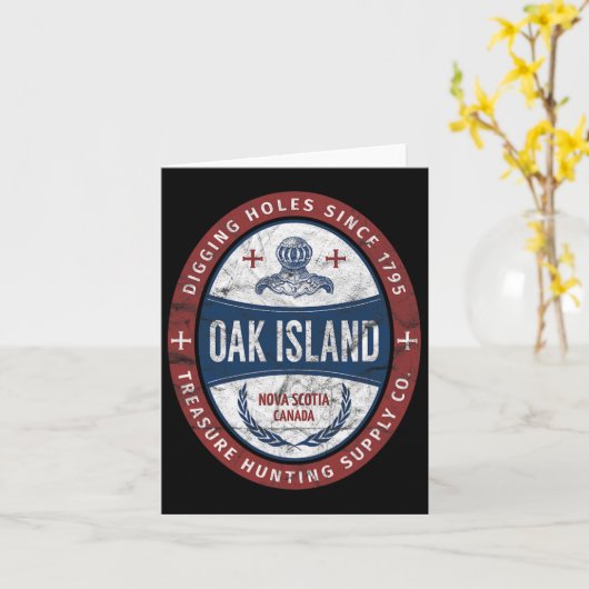 Oak Island Treasure Hunting Retro Templar Knight T Kaart (Gele Bloem)