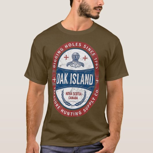 Oak Island Treasure Hunting Retro Templar Knight T-shirt (Voorkant)