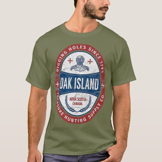 Oak Island Treasure Hunting Retro Templar Knight T-shirt (Voorkant)