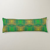 Oak King, bohemisch bloempatroon, groen & geel Lichaamskussen (Achterkant)