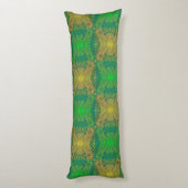 Oak King, bohemisch bloempatroon, groen & geel Lichaamskussen (Achterkant (Verticaal))