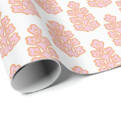 Oak Leaf in Pink and Orange Cadeaupapier (Rol Hoek)