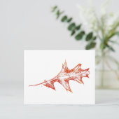 "Oak Leaf in Red" Briefkaart voor landwegen (Staand voorkant)
