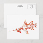 "Oak Leaf in Red" Briefkaart voor landwegen (Voorkant / Achterkant)