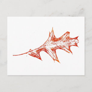 "Oak Leaf in Red" Briefkaart voor landwegen