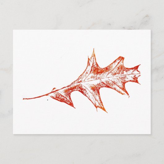 "Oak Leaf in Red" Briefkaart voor landwegen (Voorkant)