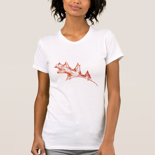 Oak Leaf in rood t-shirt (Voorkant)