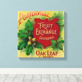 Oak Leaf Oranje LabelPorterville, CA Canvas Afdruk (Insitu (Houten vloer))