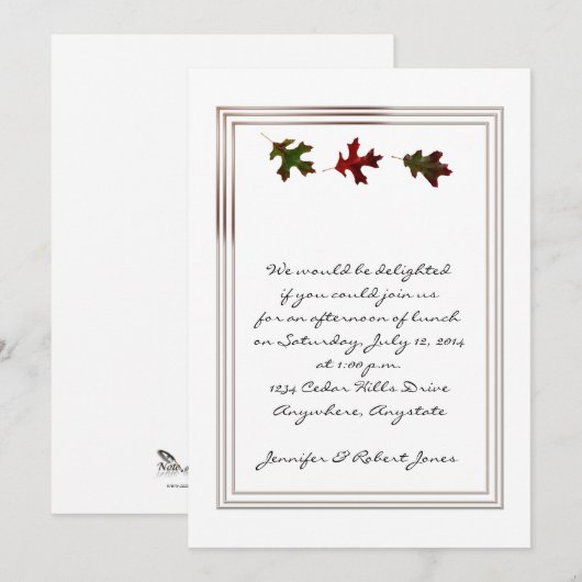 Oak Leaf Parade Party - Uitnodiging (Voorkant / Achterkant)