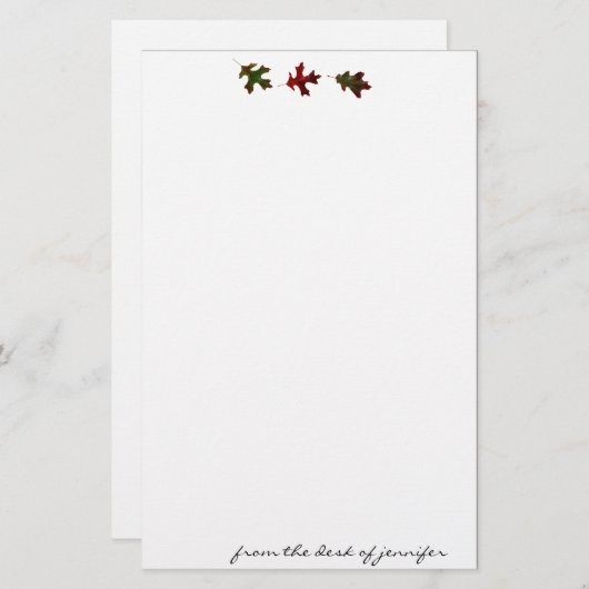 Oak Leaf Parade Stationery Briefpapier (Voorkant / Achterkant)