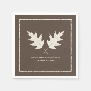 Oak Leaves Autumn Wedding Napkins Servetten