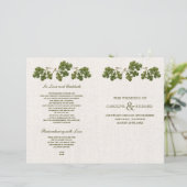 Oak Leaves Burlap Burlap Wedding Programma's (Staand voorkant)