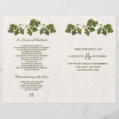 Oak Leaves Burlap Burlap Wedding Programma's (Voorkant)
