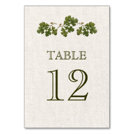 Oak Leaves Burlap Texture Wedding Kaart