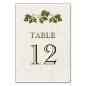 Oak Leaves Burlap Texture Wedding Kaart (Voorkant)