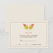 Oak Leaves Fall Wedding R.S.V.P. RSVP Kaartje (Voorkant / Achterkant)