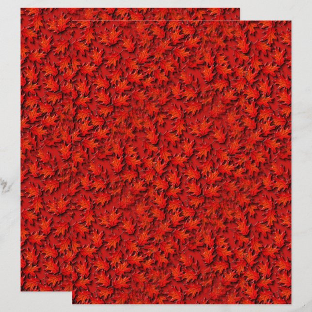 Oak Leaves Natuur Art Pattern Scrapbook (Voorkant / Achterkant)