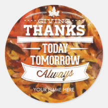 Oak Leaves Thanksgiving Herfst herfst oogst label