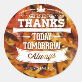 Oak Leaves Thanksgiving Herfst herfst oogst label