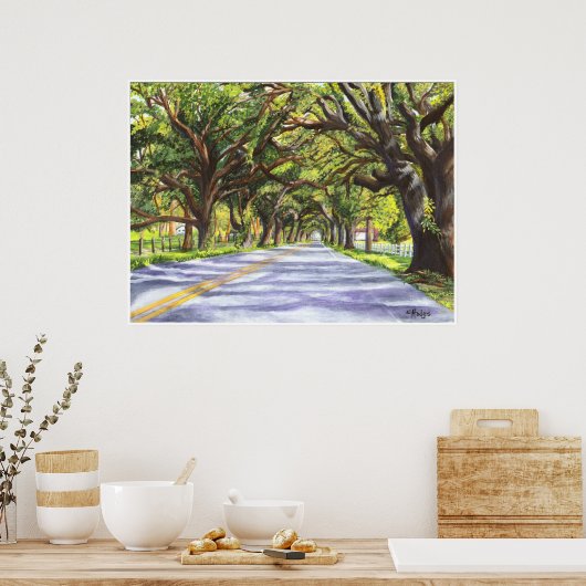 Oak Lined Road Poster (Keuken)