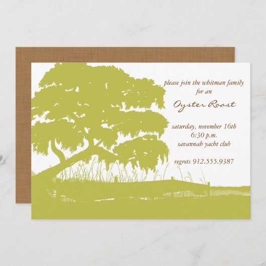 Oak met Spaans Moss door de Marsh Invite Kaart (Voorkant / Achterkant)
