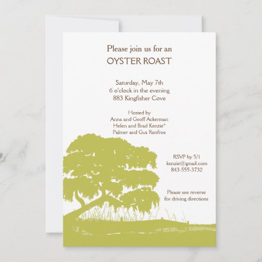 Oak met Spaanse moss door Marsh Invite Vertical Kaart (Voorkant)