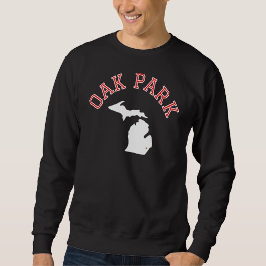 Oak Park Michigan White Map Trui (Voorkant)