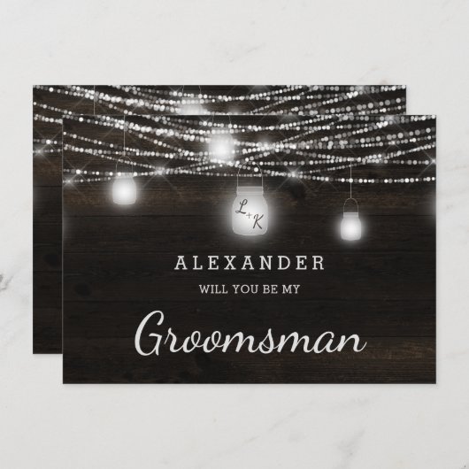 Oak Ridge Rustic be be My Groomsman proposal Kaart (Voorkant / Achterkant)