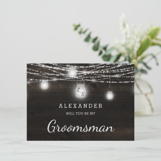 Oak Ridge Rustic be be My Groomsman proposal Kaart (Staand voorkant)