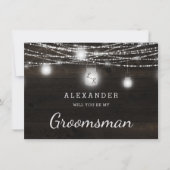 Oak Ridge Rustic be be My Groomsman proposal Kaart (Voorkant)