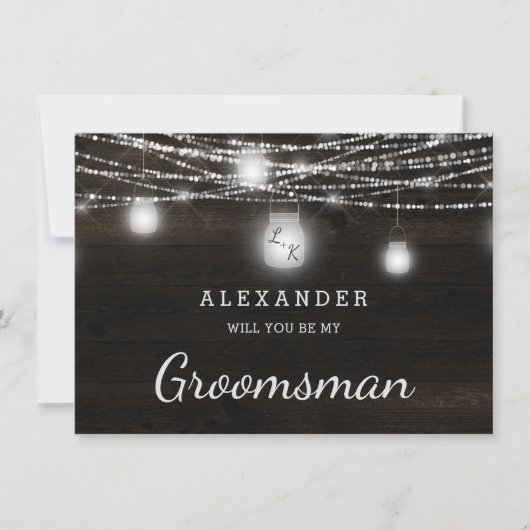 Oak Ridge Rustic be be My Groomsman proposal Kaart (Voorkant)