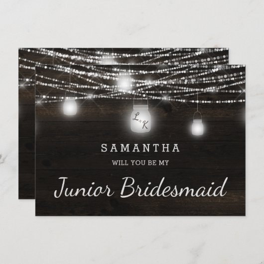 Oak Ridge Rustic be be My Junior Bridesmaid Voorst (Voorkant / Achterkant)