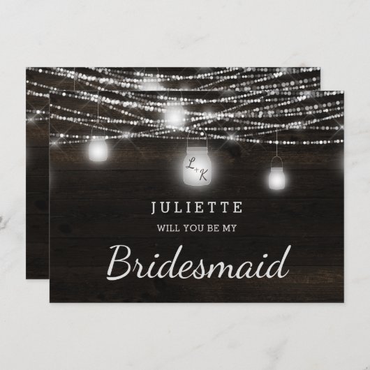 Oak Ridge Rustic ben Mijn Bridesmaid-Kaart (Voorkant / Achterkant)