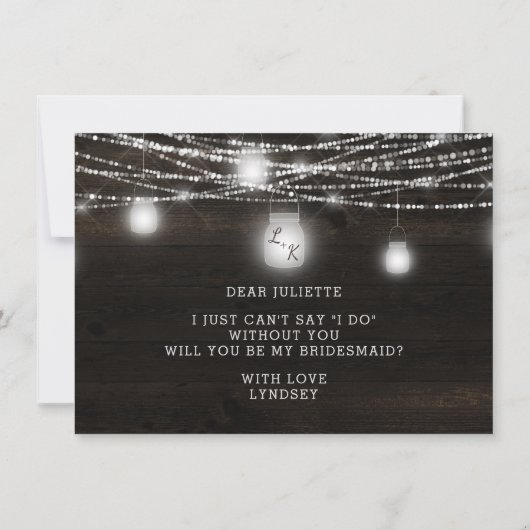 Oak Ridge Rustic ben Mijn Bridesmaid-Kaart (Achterkant)