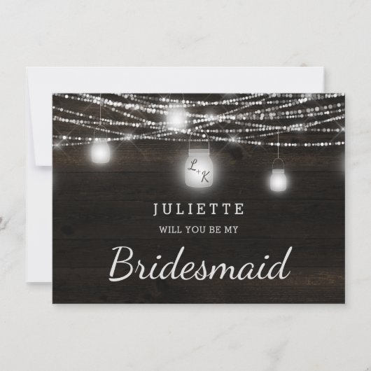 Oak Ridge Rustic ben Mijn Bridesmaid-Kaart (Voorkant)
