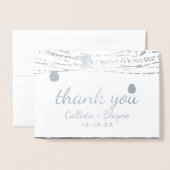 Oak Ridge Rustic Dank u Trouwfoto Zilver Folie Kaarten (Voorkant met envelop)