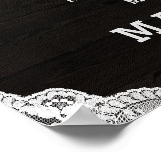 Oak Ridge Rustic Dark Wood Monogram Poster (Hoek)