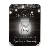 Oak Ridge Rustic Mason Jar Lights Save the Date Magneet (Verticaal)