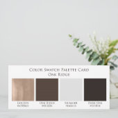 Oak Ridge Rustic Wedding Color Swatch Palette Kaar (Staand voorkant)