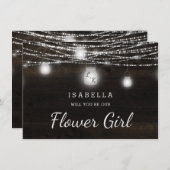 Oak Ridge Rustic Wees onze Kaart voor Bloemenmeisj (Voorkant / Achterkant)